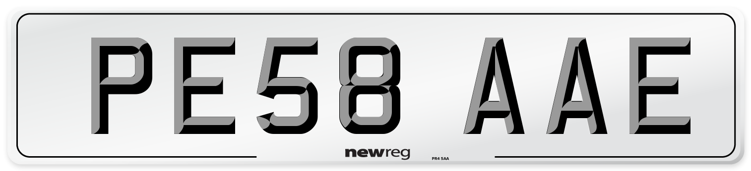PE58 AAE Number Plate from New Reg